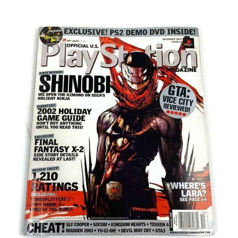 PlayStation Magazine Shinobi 02' Issue 63 *NO DEMO DISC *MINOR WEAR
